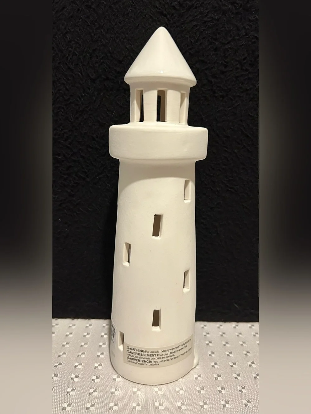 Crate & Barrel White Ceramic Lighthouse 9